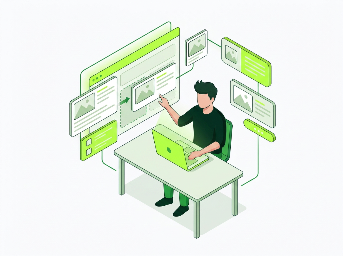 Marketer building pages visually with drag-and-drop content blocks